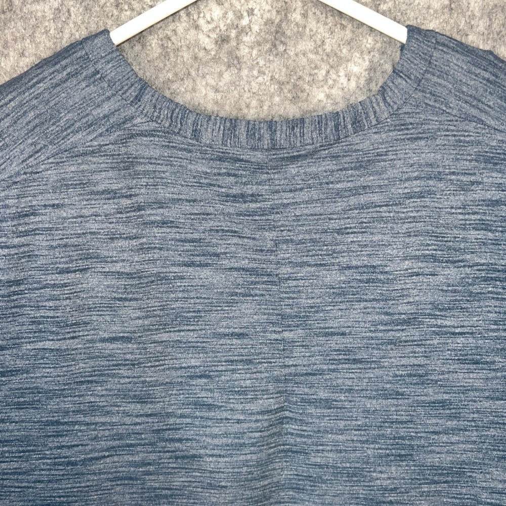 Lululemon Metal Vent Tech Short Sleeve Shirt Blue Heathered Men's Large Training - Picture 4 of 7